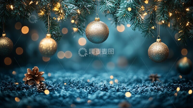 高清大图下载【趣麦麦图】蓝色背景挂饰1