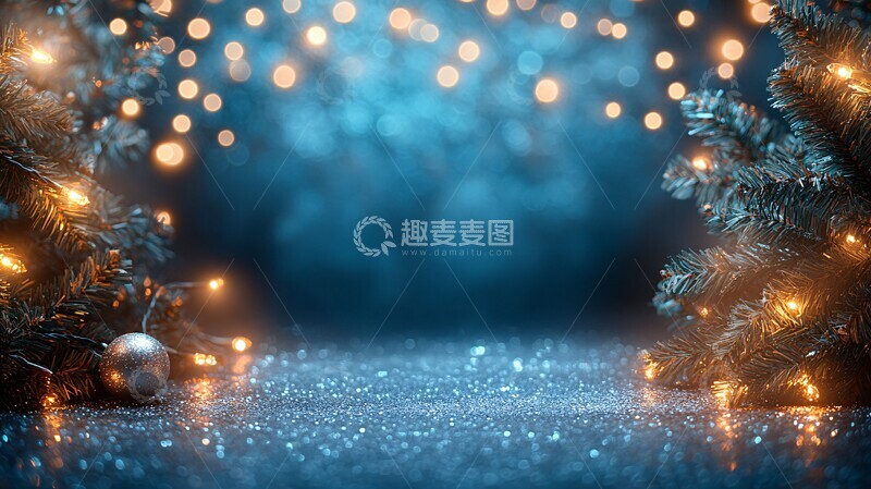 高清大图下载【趣麦麦图】圣诞灯光背景图2