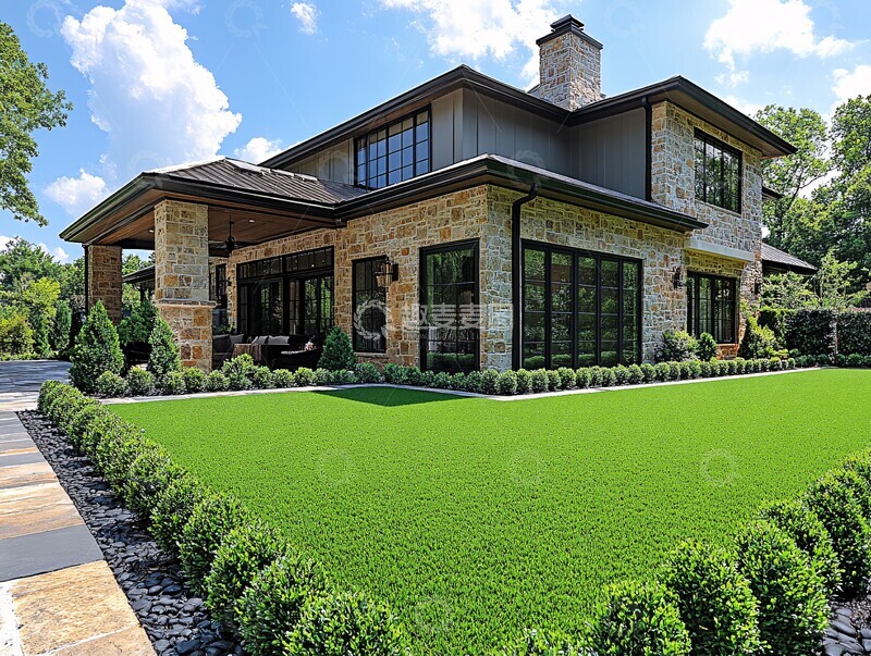 高清大图下载【趣麦麦图】人工草坪住宅后院