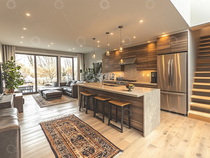 高清大图下载【趣麦麦图】开放式厨房内景3