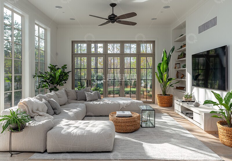 高清大图下载【趣麦麦图】灰色沙发客厅4