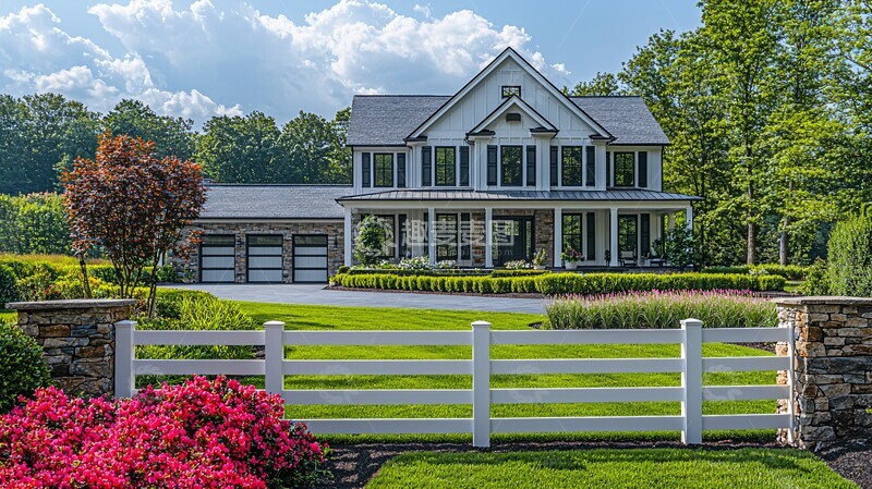 高清大图下载【趣麦麦图】白色围栏现代住宅3