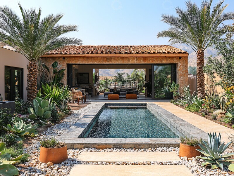 高清大图下载【趣麦麦图】棕榈盆栽与龙舌兰2