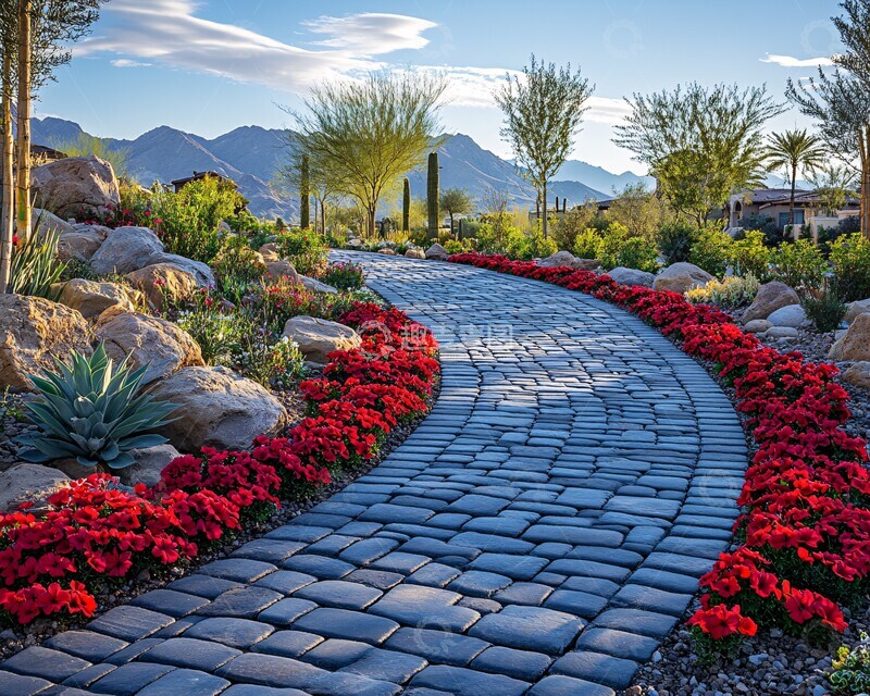 高清大图下载【趣麦麦图】新铺石道花园景观1