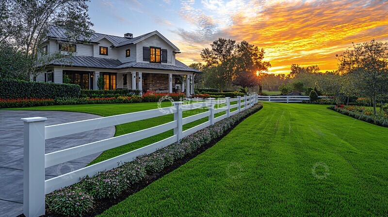 高清大图下载【趣麦麦图】白色围栏现代住宅2