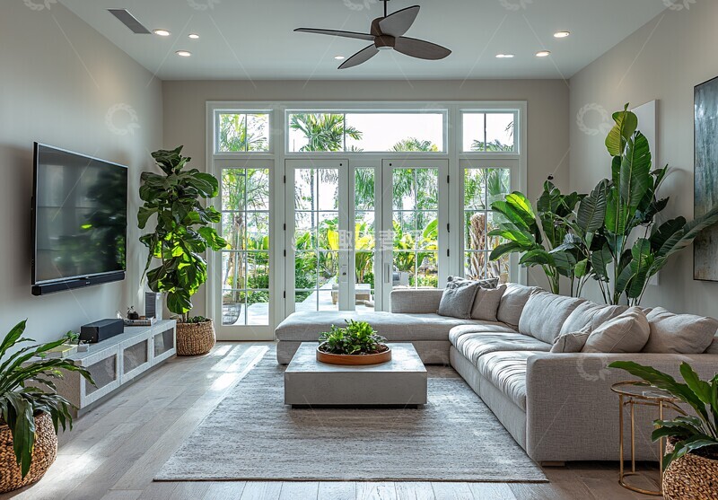 高清大图下载【趣麦麦图】灰色沙发客厅3