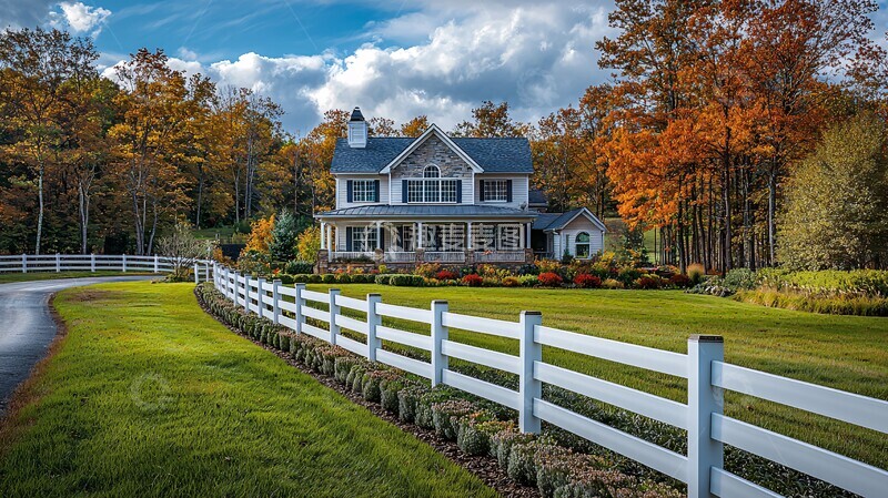 高清大图下载【趣麦麦图】白色围栏现代住宅1