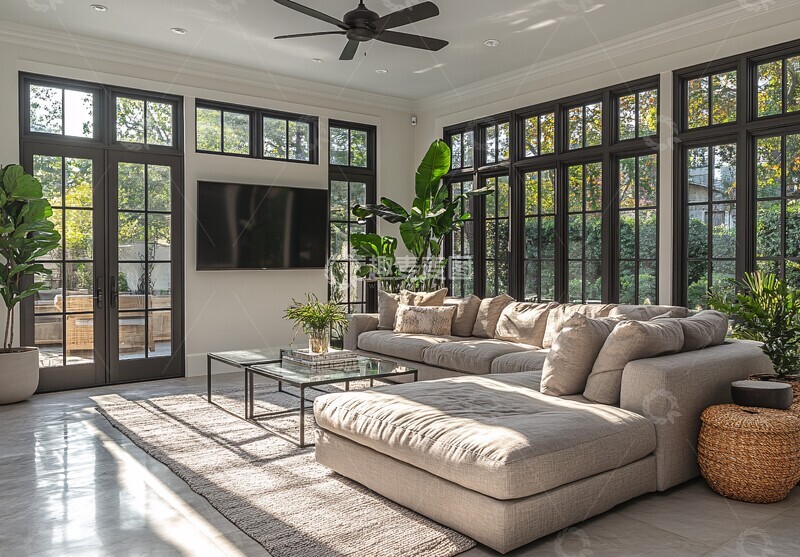 高清大图下载【趣麦麦图】灰色沙发客厅2