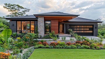 现代住宅前院夏日1