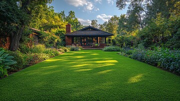 花园草坪与房屋