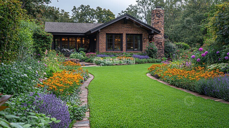 高清大图下载【趣麦麦图】花园草坪与房屋2