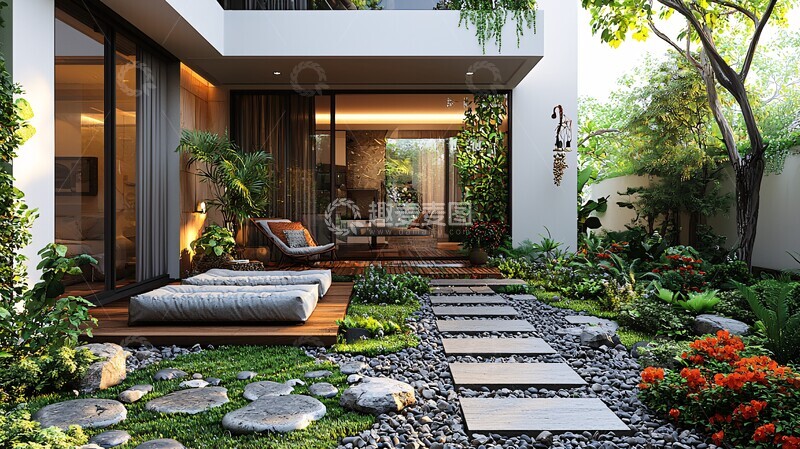 高清大图下载【趣麦麦图】白色墙面木地板休息区2