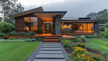 现代住宅前院夏日2