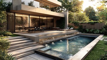 现代泳池露台设计1