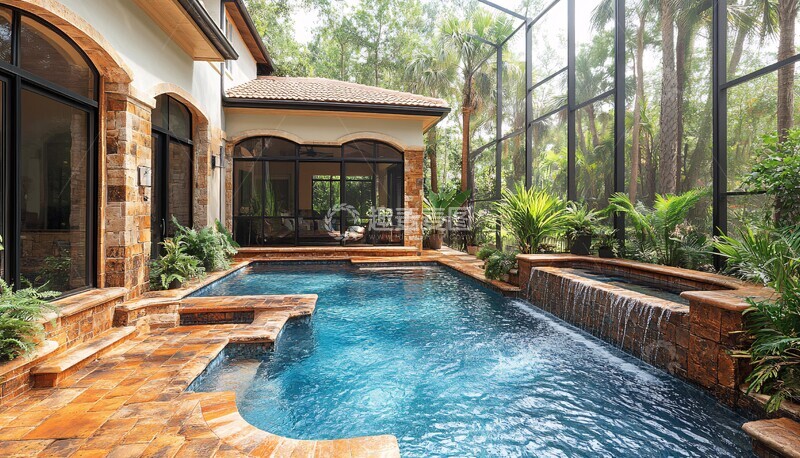 高清大图下载【趣麦麦图】地中海风格小泳池