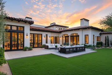 西班牙风格住宅前视图