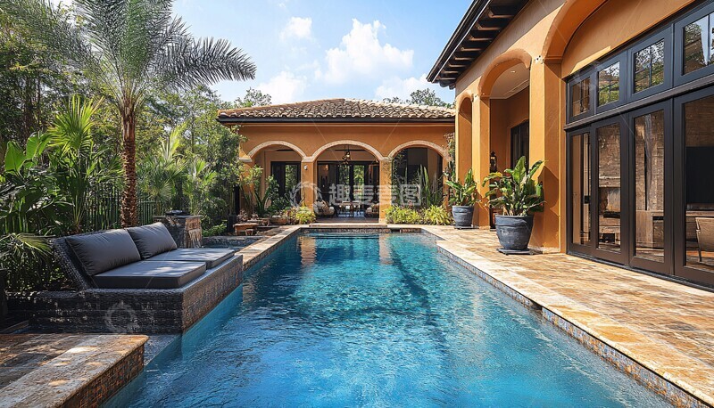 高清大图下载【趣麦麦图】地中海风格小泳池2