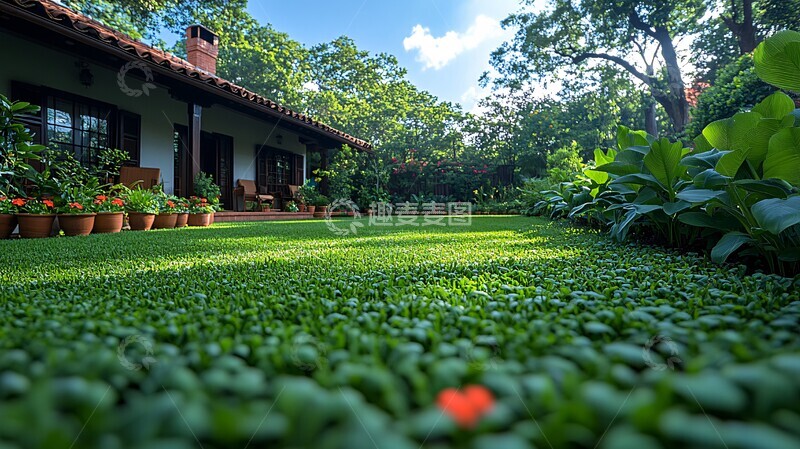 高清大图下载【趣麦麦图】-别墅前后花园1