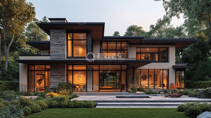 高清大图下载【趣麦麦图】现代工艺住宅外观1