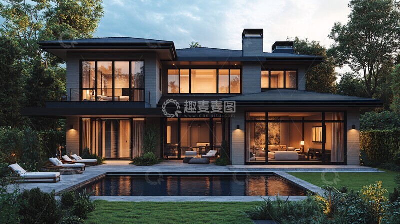 高清大图下载【趣麦麦图】现代工艺住宅外观