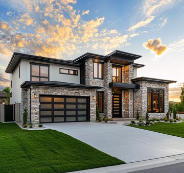 石外墙双层车库住宅1