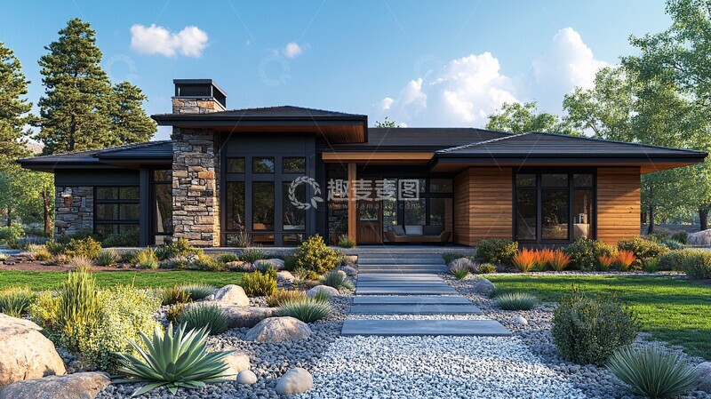 高清大图下载【趣麦麦图】现代工匠风格住宅3