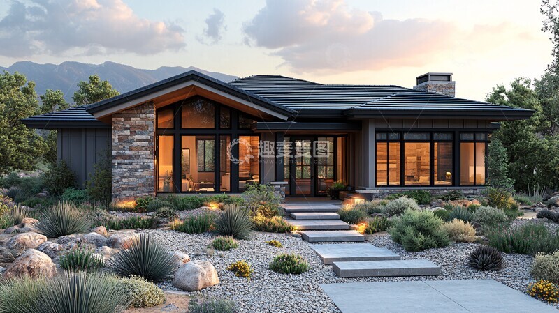 高清大图下载【趣麦麦图】现代工匠风格住宅1