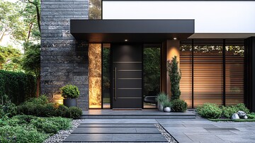 现代门与石墙设计2