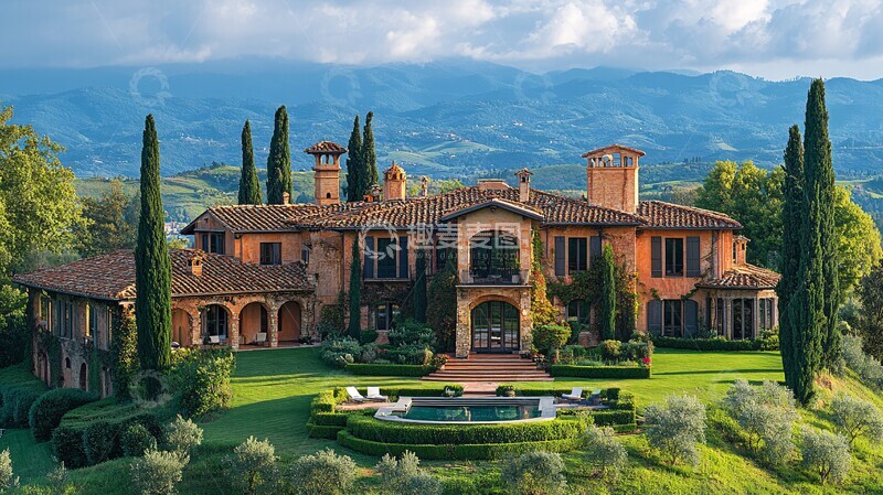 高清大图下载【趣麦麦图】-别墅花园景观3