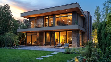 现代家庭草坪景观