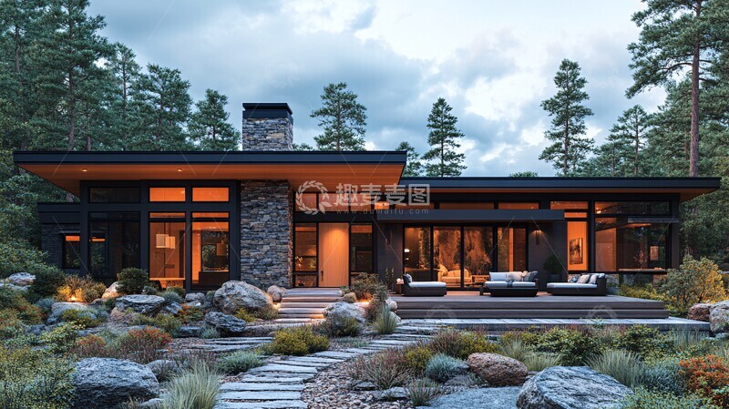 高清大图下载【趣麦麦图】现代工艺住宅外景1