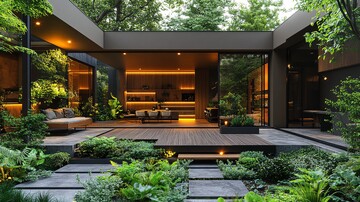 现代庭院混凝土绿植2