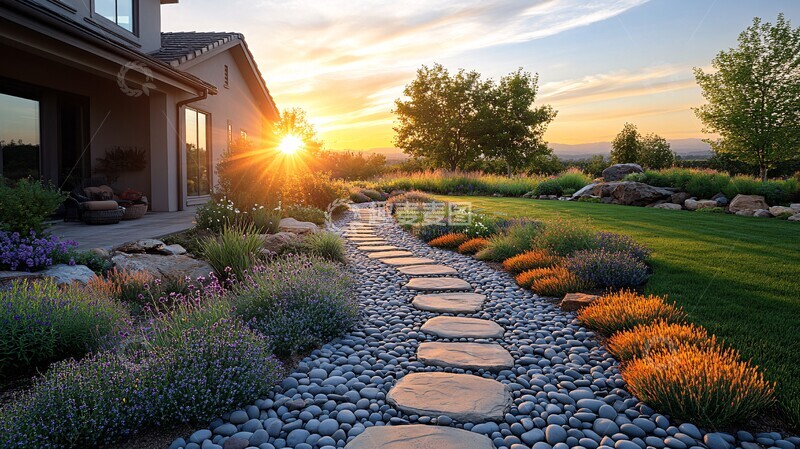 高清大图下载【趣麦麦图】园景夕阳时分2