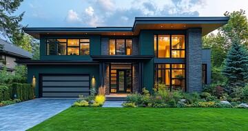 现代房子绿色墙壁1