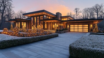 宽车道黄昏住宅