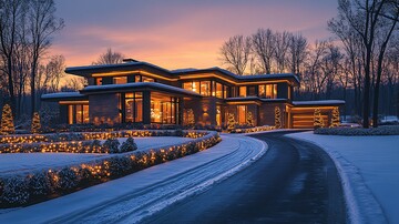 宽车道黄昏住宅1