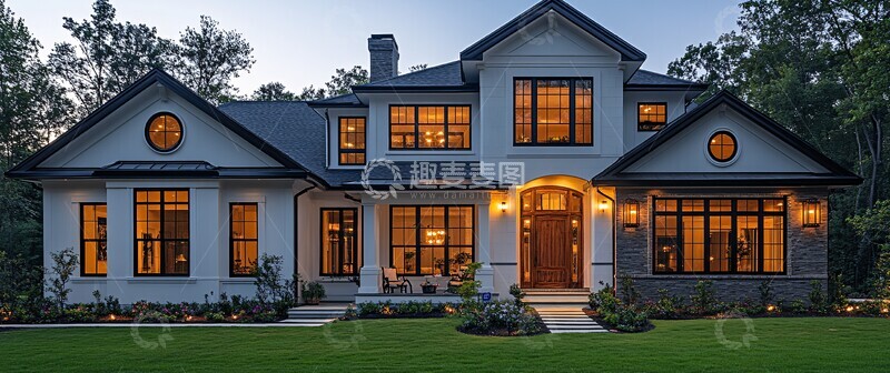 高清大图下载【趣麦麦图】黑白豪华住宅1