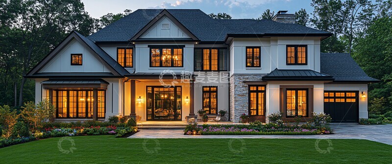 高清大图下载【趣麦麦图】-黑白豪华住宅