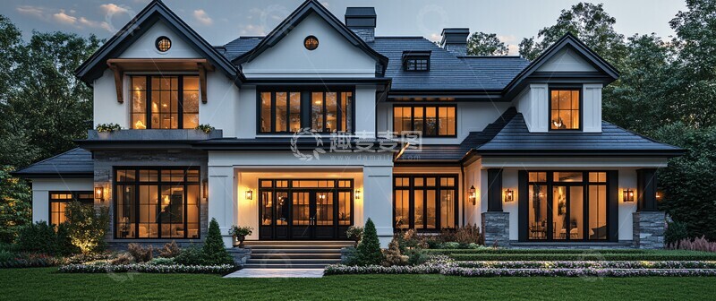 高清大图下载【趣麦麦图】黑白豪华住宅2