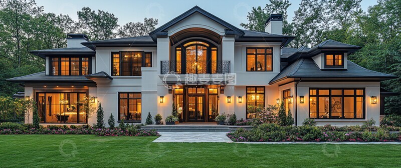 高清大图下载【趣麦麦图】黑白豪华住宅3