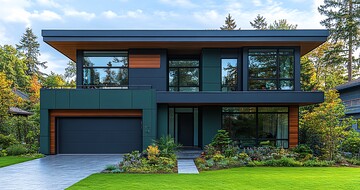 现代房子绿色墙壁2