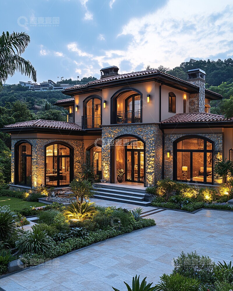 高清大图下载【趣麦麦图】现代豪宅全景图