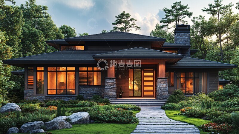 高清大图下载【趣麦麦图】现代工艺住宅外观3