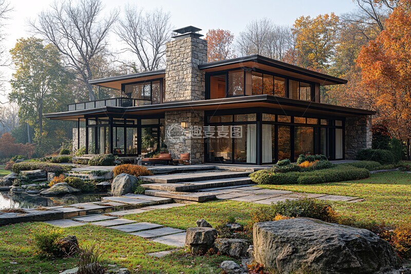 高清大图下载【趣麦麦图】豪华住宅草坪设计