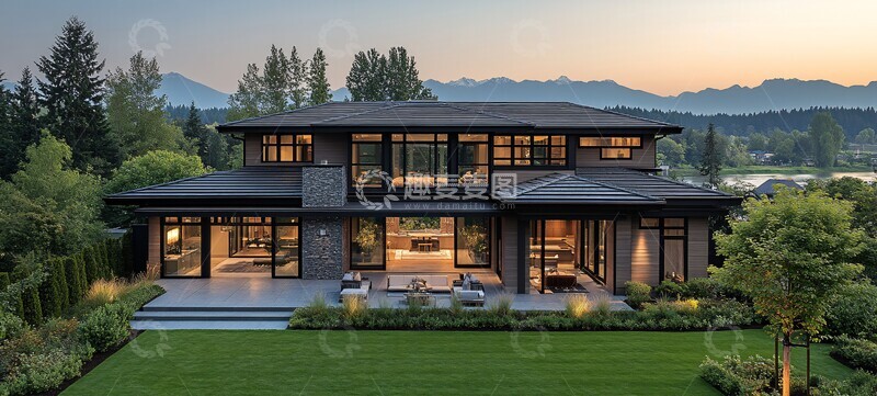 高清大图下载【趣麦麦图】现代家园后院全景2