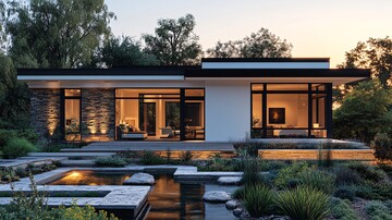 白色现代石屋景观1