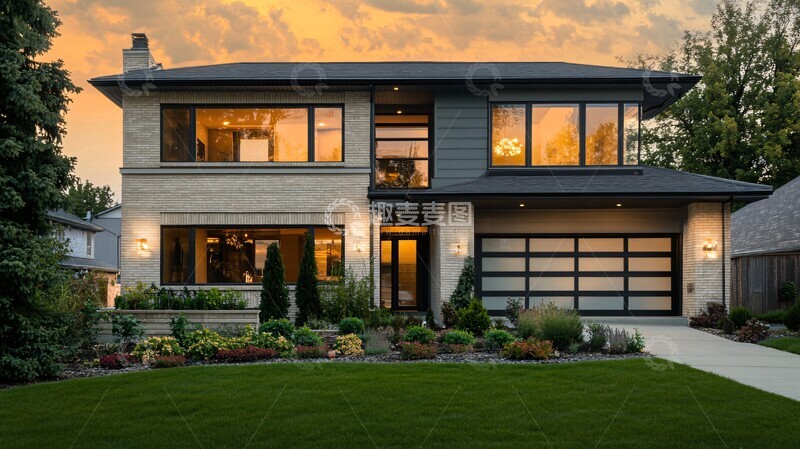 高清大图下载【趣麦麦图】两层楼夏日黄昏