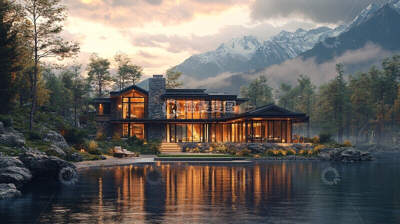 高清大图下载【趣麦麦图】海滨豪华别墅外观2