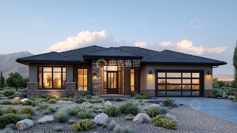 高清大图下载【趣麦麦图】现代工匠风格住宅5