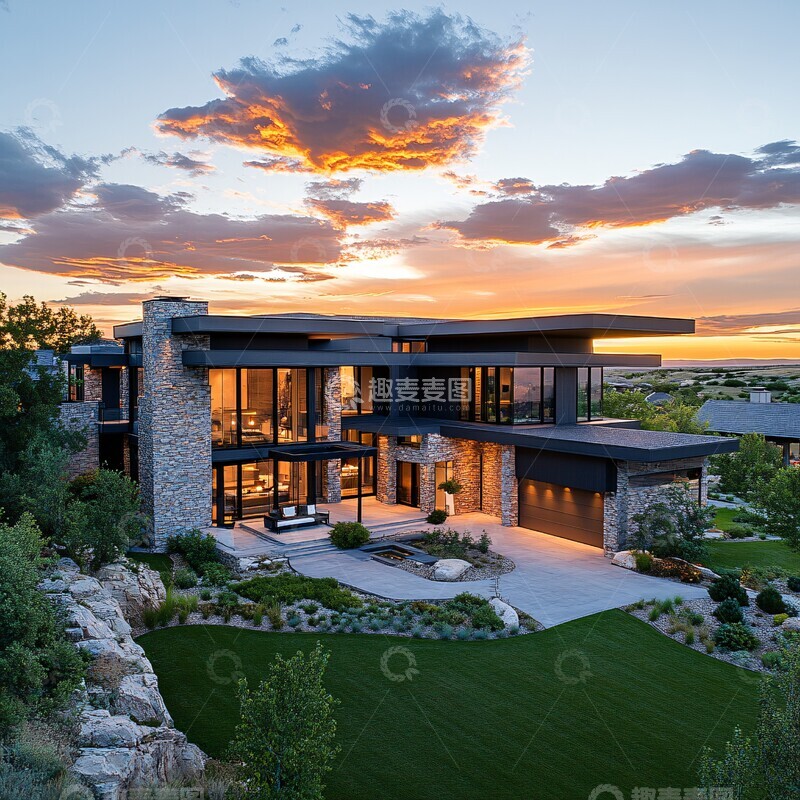 高清大图下载【趣麦麦图】现代豪宅外观3
